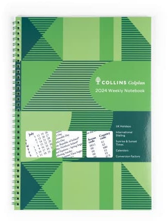 Collins Colplan 2024 Terminplaner A4 Wochennotizbuch – Geschäftsplaner und Organizer – Januar bis Dezember 2024 – Wochenplaner – Grün – 62-24