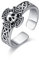 Totenkopf Ring 925 Sterling Silber Keltischer Kreuz Totenkopf Ringe Einstellbar Offener Gothic Ringe Keltische Totenkopf Schmuck Geschenke für Damen Herren Sohn Teenager Mädchen Geschenk