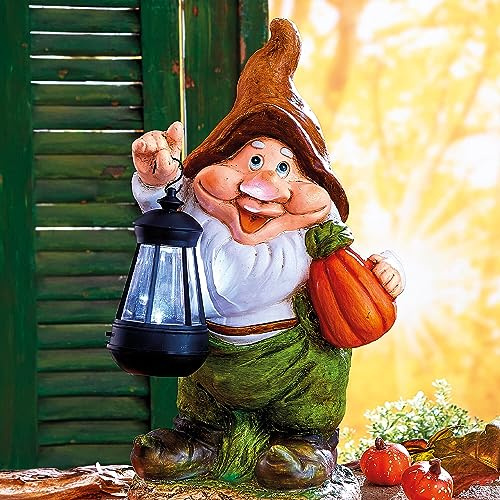 Autumn Gnome with Solar Lantern