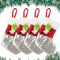 Weihnachtsstrumpfe 4er Set, 25cm Nikolausstiefel Geschenkbeutel Grinch Nikolausstrumpf Set Weihnachtsbaum Socken Weihnachtsbaum Kamin hängende Ornamente Geschenkhalter Weihnachtsdekorationen (Silber)
