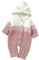 Yanmucy Salopette per Neonato Pagliaccetto Completi Lavorato a Maglia Neonato inverno One-Pieces Maglione Unisex Baby Breasted con cappuccio Tuta per 0~12 mesi (3~6 mesi, Rosa)
