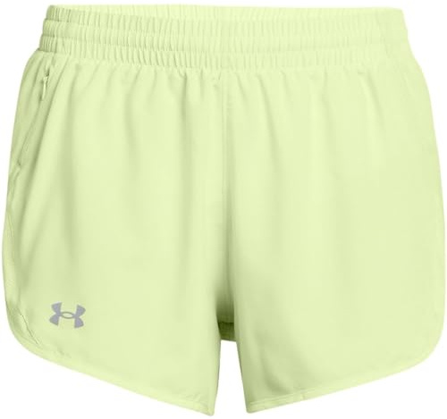Under Armour Womens Fly by Shorts, (383) Retro Green/Retro Green/Reflective, Medium