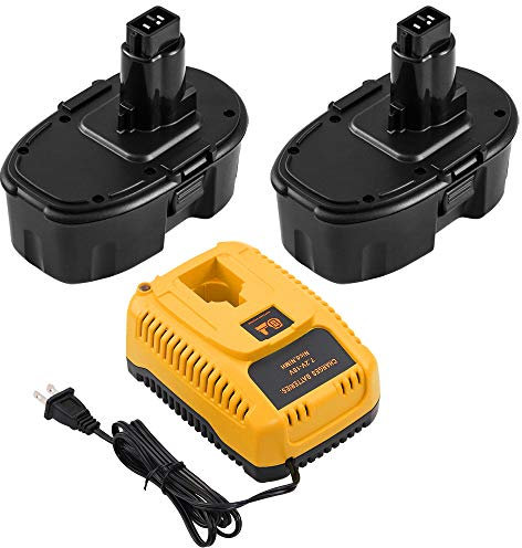 2 Packs DC9096 3.6Ah 18 Volt Battery and DC9310 Charger Compatible with Dewalt 18V Battery DC9098 DC9099 DW9098 DW9099 DW9096 DE9095 DE9098 DE9091 (Black)