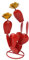 Cactus De Figue De Barbarie En Métal Avec Fleurs, Statue De Cactus Rustique En Fer, Sculpture De Décoration du Désert Pour Jardin, Cour, Pelouse, Patio, Accent Rouge Vif, Figurines De Décoration, Déco
