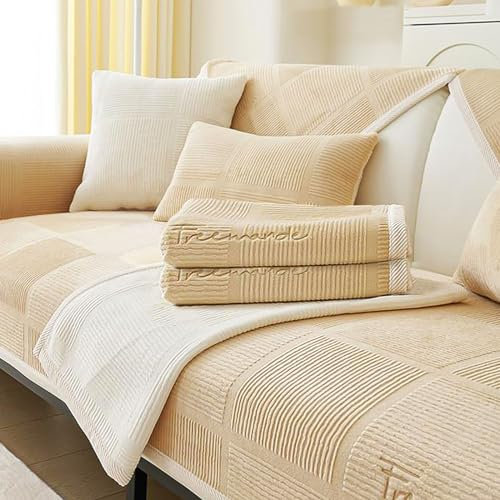 kogxscej Sofa Überzug-Soft Milk Velvet Sofa Schutzhülle,1/2/3/4 Sitzer L Form Sofa Cover Sofa Überzug Ecksofa,2024 Neue Universelle rutschfeste Sofa Überwurf,sofaschoner