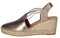 Viguera Espadrillas Donna Champagne 1824 Pelle F.Gomma Zeppa Corda 5CM Plantare Pelle Soft