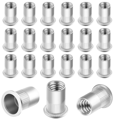 Nietmuttern M6 & M8 Gewindenieten Blindnietmuttern Nietmutter Edelstahl 160 Stück Runde Flachkopf Gewinde Rivet Nutsert Einnietmuttern Senkkopf Hülsenmutter Verwendet für Metallplatten Rohre usw