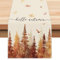 Bonhause Tischläufer Herbst Ahornblatt Wald Tischläufer Baum Saisonnal Küche Esstisch Dekoration für Drinnen Draußen Urlaub Party Waschbar Wohnkultur Tafeltuch (33 x 183 cm)