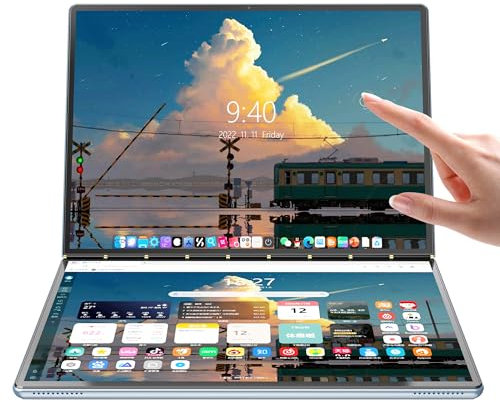 KingnovyPC 10.95 inch Laptop Touchscreen i3 1215U Dual Screen Tablet PC 16GB Ram 2TB SSD Notebook Computer with Stylus Pen 180° Flipping, 2 Type-C, USB3.0, WiFi 6