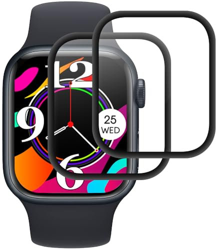 Beukei 2 Stück Panzer Schutz Glas für Apple Watch Series 7/8/9 41mm, Panzer,[9H Härte][HD Klare][Blasenfrei][Anti-Kratzen] Schutzfolien
