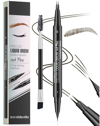 Magic Microblading Eyebrow Contouring Pencil - Eyebrow Pen,Brow Pencil 2-in-1 Dual-Ended - Precise Waterproof Brow Pen 2 Tipped Precise Waterproof With A Micro-Fork Tip Applicator