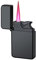 VFBVNJBJ Briquet Rechargeable au Butane, Briquet Torche en métal, Briquet à Flamme Rose, Briquet Coupe-Vent Rose Flash, extérieur, intérieur, Camping, Bougie (Noir) (Butane Non Inclus)(Black)