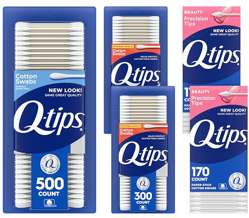 Q-tips Wattestäbchen, Sortimentspackung, Original, Hygieneschild und Präzisionsspitzen für Zuhause, Erste Hilfe und Schönheitspflege, hergestellt aus 100% Baumwolle, 1140 Stück
