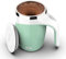 CYANLUX Self Stirring Coffee Mug, Automatic Magnetic Stirring, 380ml, Green