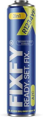 FIXFY 2w1 - Sustitución del refrigerante R1234YF con aceite para autollenado de aire acondicionado, 500 ml, compatible con vehículos a partir de 2017