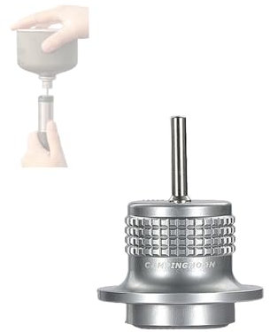 camping moon Isobutan Gasfülladapter Butan-Düsenfülladapter Gas Nachfülladapter für Feuerzeuge und Taschenlampen, Silber, Klein