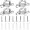 SANTUO 4Pcs Heavy Duty Stainless Steel Pad Eye Plate Hardware Hooks Ceiling Hooks with Screws for Yoga Hammock Chair Sandbag Swing Sets