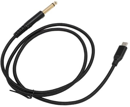 POENVFPO Cavo USB C con Adattatore TS 6,35 Mm da 1/4 Pollice per il Mixer di Bassi di Chitarra Elettrica, Cavo in Nylon di qualità Altamente Utilizzato [ampiamente Utilizzato] per la Registrazione