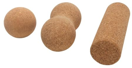 rockible 3 Stück Kork Rolle Massagerolle Fitness Massage Ball Zylinder aus Solidem Kork für Muskelentspannung Büro Zuhause Fitnessstudio Reisen