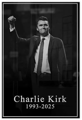 IYTAFGYT Charlie Kirk Tribut-Poster auf Leinwand, Wandkunstdruck, Bild, Gemälde, 30 x 45 cm