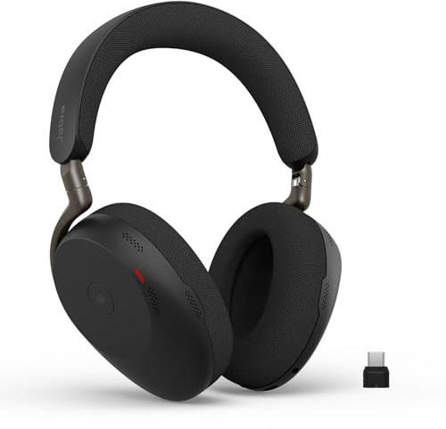 Jabra Evolve3 85 Over‑Ear Wireless Bluetooth Headphones with Mic, Black | Headset for work, USB-C, Adaptive ANC, Up to 25-Hour Battery, Microsoft Teams Certified