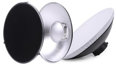 Aumotop Strobe Lighting Diffusor Beauty Dish für Fotostudio, mit Wabe, Weichem Tuch, für -Halterung; Aluminiumlegierungsmaterial (Aumotopf8okmqc73p-D3745)