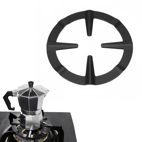 Mocha Pot Holder – 1 Pc Cast Iron Universal Non-Slip Cooktop Rack, Gas Stove Reducer and Coffee Pot Stand for Gas Hobs, Pans and Small Cookware