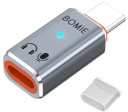 BOMIE Ligh/tning to USB C Adapter for Headphones,Support Music Call Control | 8 Pin Female to USB C Male Headphone Earphone Adapter for Phone 15/16/17,Pad Pro,G-alaxy,Not for Charging/Transfer Gray