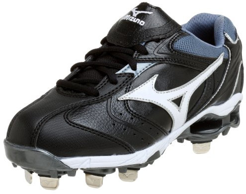 Mizuno Tacos de sóftbol de 9 Picos para Mujer, Negro y Blanco, 43 EU