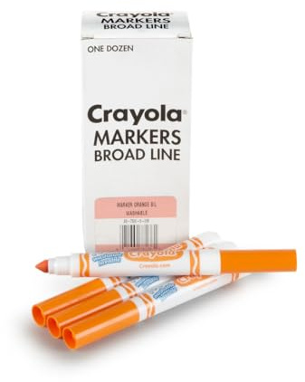 Crayola Orange Washable Markers, Broad Line Markers, 12 Count