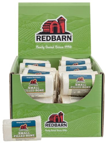 Redbarn Pet Products Filled Dog Bones Peanut Butter, Cheese N' Bacon, Beef, Natural Long-Lasting Dental Treats; Suitable for Aggressive Chewers.