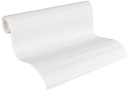 A.S. Création 928818 Paintable Fleece Wallpaper Pigment Classic, White, can be Painted Over, 10.05 m x 0.53 m