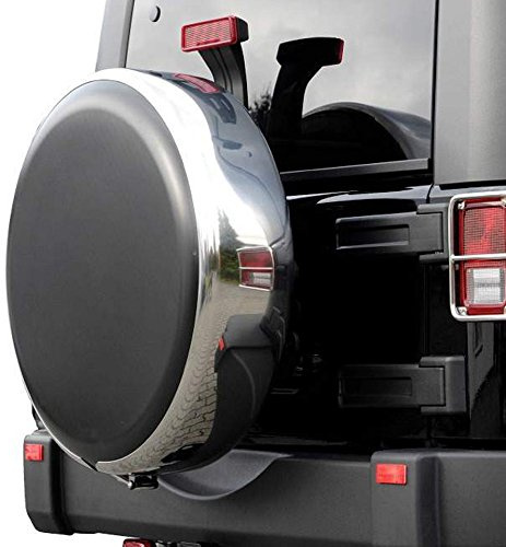 Hansen Styling Parts Edelstahl Reifencover mit Abdeckplatte und Schloss. Passend für Reifen: 245/75R17 kompatibel mit z.B. Jeep Wrangler JK (2007-2017) Reifenabdeckung Reifenhülle