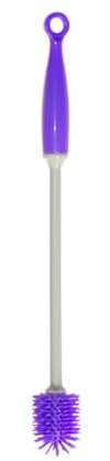 Je Cherche Une Idée ME2192 Goupillon de Nettoyage Anti-Rayure Silicone Rose/Bleu/Violet/Vert 3 x 3 x 30 cm