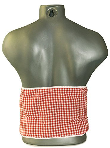 Kirschkernkissen 7-Kammer mit Gürtel & Klettverschluss - Länge ca. 135cm - rot-weiß - Wärmekissen XXL Körnerkissen