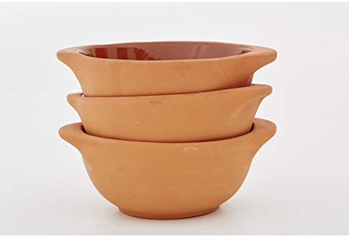 Jamie Oliver - Terrakotta Schalen, Tapasteller, Tapas Schalen - Antipaste Schalen - 3er Set - Ø11xH5cm