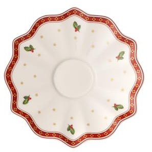 Villeroy & Boch Toy's Delight Untertasse, 16,5 cm, Premium Porzellan, Weiß/Rot