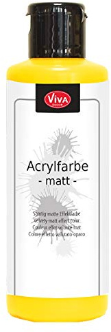 Viva Decor Acrylfarbe (Gelb, 82 ml) schnell trocknend, lichtecht, gut deckend - Acrylfarben für Leinwand, Papier, Holz, zum Steine bemalen, für Künstler, Bastler, Kinder - Made in Germany …