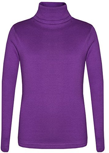 A2Z 4 Kids Girls Polo Neck T Shirt Top Thick Cotton - Polo Neck 002 Purple 7-8