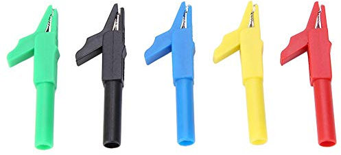 Morsetto Cavo, Akozon 5pz P2007 Morsetto a Coccodrillo Completamente Isolati a Innesto 15A / 300V per 4mm Cavo Banana Cavi Banana Coccodrillo