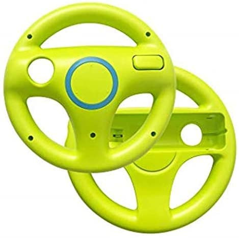 AMEEGO GN-006 Support de volant Mario Kart Racing pour manette de jeu Wii (Vert X2)