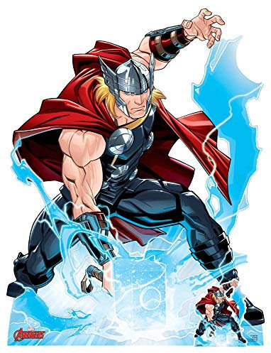 Star Cutouts SC1588 Ltd Thor Call The Storm, lebensgroß, Pappaufsteller für Marvel-Fans, Sammler und Veranstaltungen, Höhe 133 cm, Breite 102 cm, Mehrfarbig