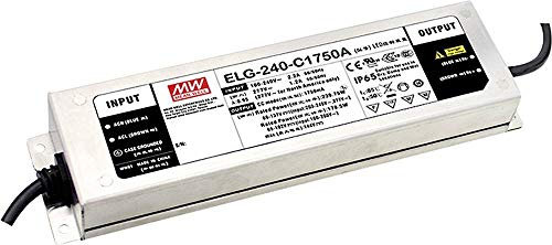 MEAN WELL ELG-240-C1750B-3Y LED-Treiber, Konstantstrom, 239,75 W, 1750 mA, 69-137 V/DC, 3-in-1-Dimmerfunktion, Dimmer