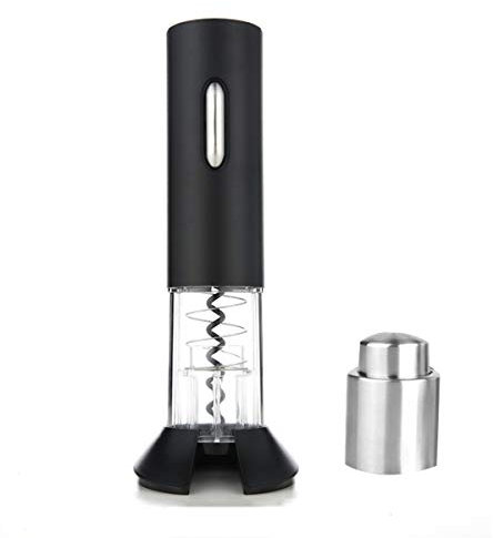 Cavatappi Elettrico, Apribottiglie Elettrico, con Cavo di Ricarica, Taglierina Foglia di Stagno, Tappi Vino, Amanti del Vino,Nero,A