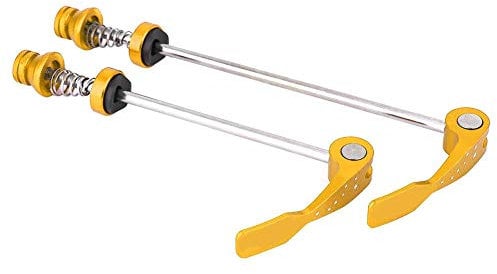 Fafeims 1 Pair Mountain Bike Quick Release Lever Drum Quick Release Skewer Front and Rear Skewers Repair Tool (Gold)