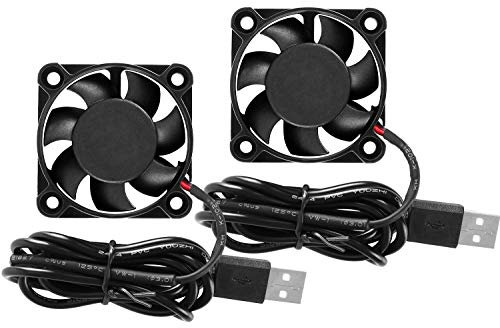 Kyrio DC - Ventilador de refrigeración USB sin escobillas de 5 V 4010 para impresora 3D, 40 mm x 40 mm x 10 mm, doble rodamiento de bolas, mini ventilador para caja de ordenador, 2 unidades