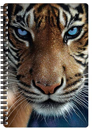 3D LiveLife A5 Notizbuch - Blaue Augen von Deluxebase. 80-seitiges 3D-Tiger-Notizbuch. Schul- oder Büromaterial mit Kunstwerken, von renommierten Künstler Collin Bogle lizenziert
