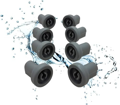 Lichtblau 8er Set Korbrollen 5028696700/0 I Ersatzrollen für Spülmaschinenkorb passend für Oberkorb I Geschirrspüler Rollen kompatibel mit AEG, Electrolux, Privileg uvm.