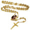 FaithHeart goldene Rosenkranz Halskette mit Bild Gravur Personalisierte Rosenkranz Kette für Damen Herren