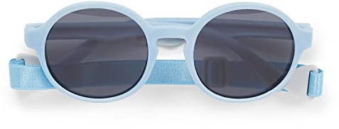 Dooky Original Fiji runde Sonnenbrille für Mädchen und Jungen, geeignet für Kleinkinder und Babys, UV-A & UV-B Schutz, bruchsicheres Glas mit einstellbarem & abnehmbarem Band, blue